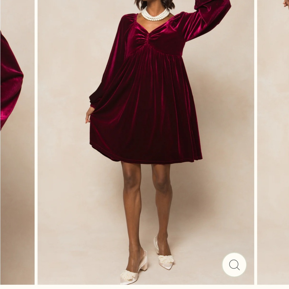 Elegant Velvet Burgundy Dress